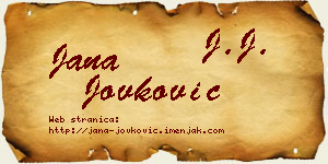 Jana Jovković vizit kartica